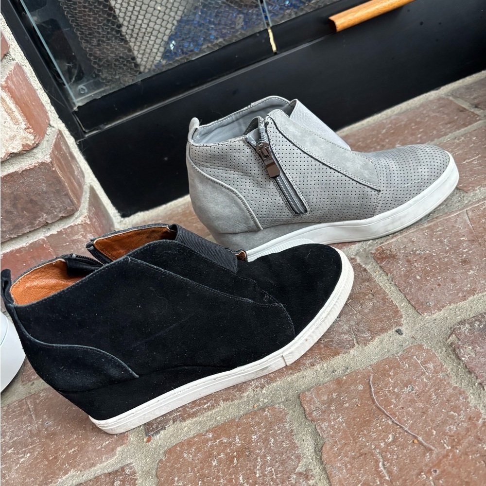 Stylish Black and Gray Women's Ankle Boots set of 2 size 6